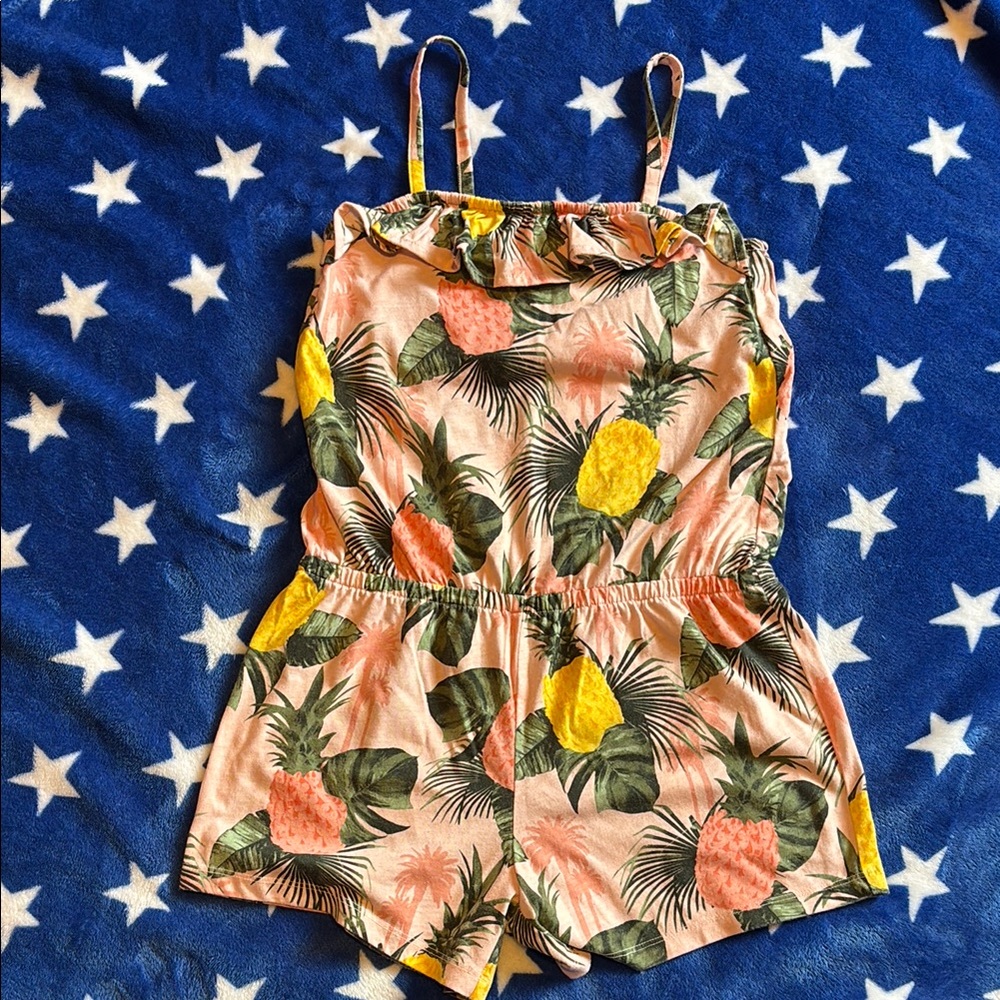 Tropical Print Kids Romper